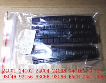 

100PCS 24C01 24C02 24C04 24C08 24C16 24C32 93C46 93C56 93C66 93C86 SOP-8 IC EEPROM KIT (each one 10pcs)