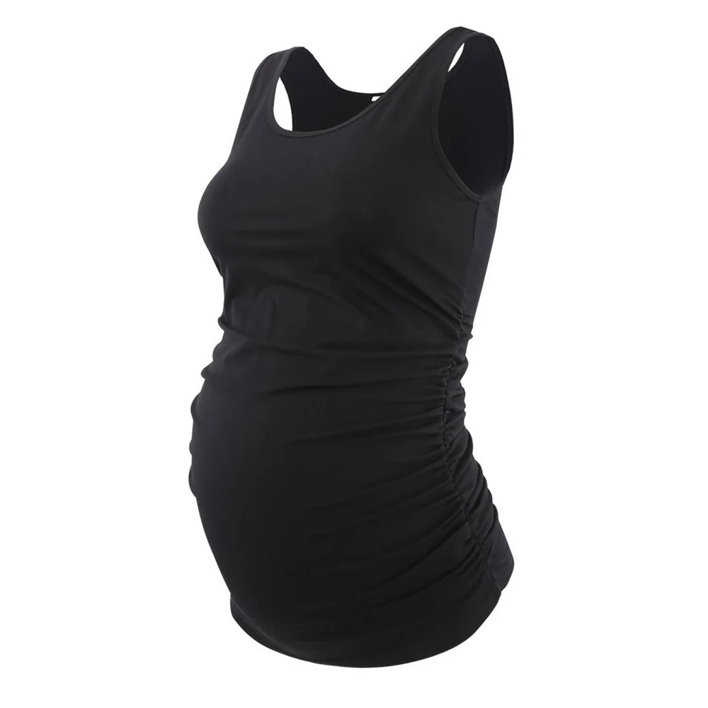 Pregnant women vest waistband sleeveless solid color soft and comfortable elastic