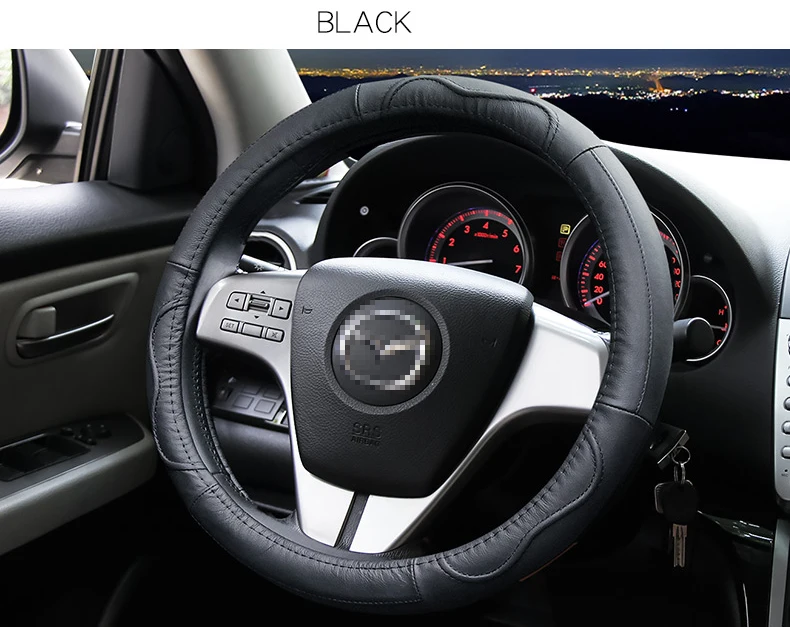 Натуральная кожа чехол рулевого колеса автомобиля нескользящий для Mazda 3 2004-2013 2009 Mazda Axela авто аксессуары