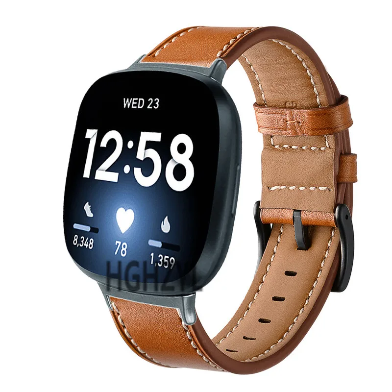 Сменный кожаный ремешок для часов Fitbit Versa 3 2 наручных аксессуары умных Sense |