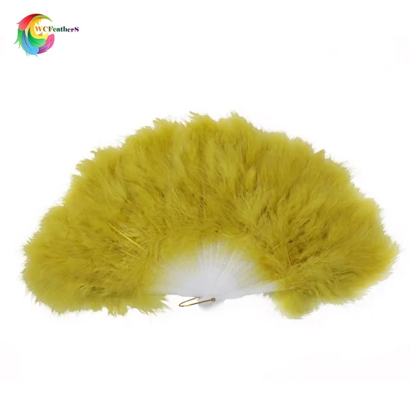 Feather Fan Decoration Feather Fan Beautiful Fold Fan Wedding Stage Carnival Party Home Decor Fluffy Turkey Feather 30*50CM - Цвет: Deep Brown