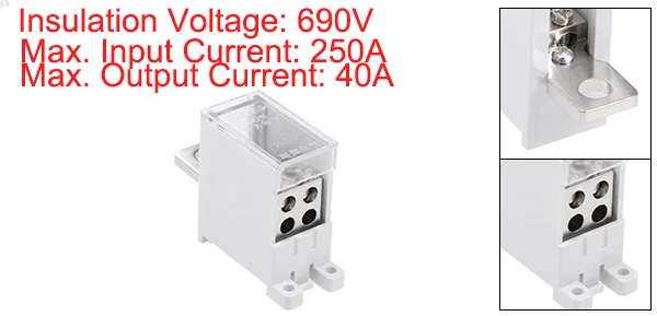 4 Outlets Uxcell 1 в 2/3/4/6/8/9/12 вне клеммные колодки для din-рейки 250A Max Вход распределительный блок для автоматического выключателя двигатели ворота - Цвет: 4 Outlets