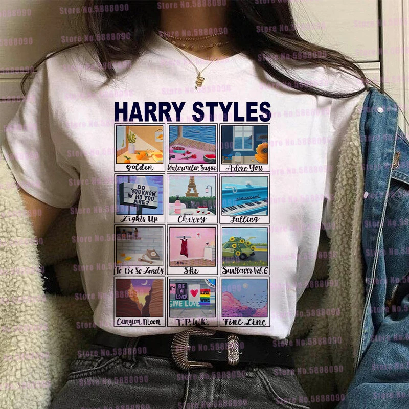 WVIOCE-Camiseta de Harry Styles para mujer, Tops de azúcar de sandía, camisetas Harajuku TPWK mariposa, ropa coreana 25104