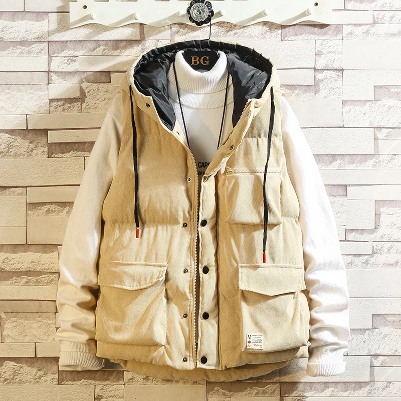 Мужские куртки размера плюс 5XL на осень и весну, повседневные толстые жилеты без рукавов, пальто с капюшоном, мягкий теплый жилет - Цвет: ASIAN SIZE W M606 C