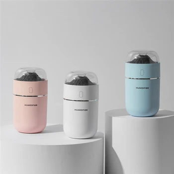 

320ML USB Volcano Ultrasonic Humidifier USB Car Mist Maker Air Purifier Aroma Diffuser Humidifier for Home with LED Light