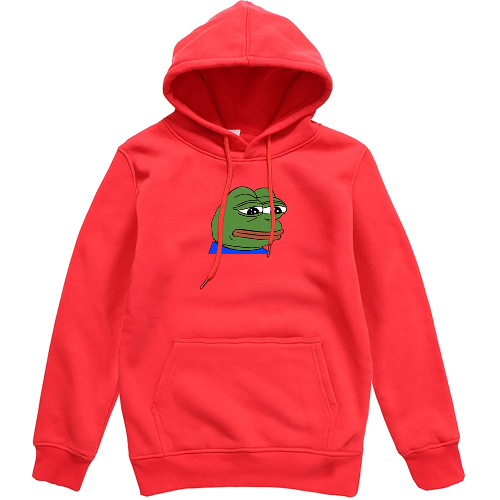 Sad Frog, принт, мужские толстовки, хип-хоп, спортивная одежда, пуловер, мужской, Harajuku, флис, длинный рукав, толстовки с капюшоном, повседневные топы для мужчин - Цвет: red 6