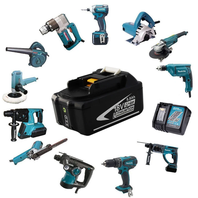 Для Makita 18 в 8800 мАч 8.8Ah перезаряжаемый аккумулятор для электроинструментов со светодиодный Литий-ионный сменный LXT BL1860B BL1860 BL1850