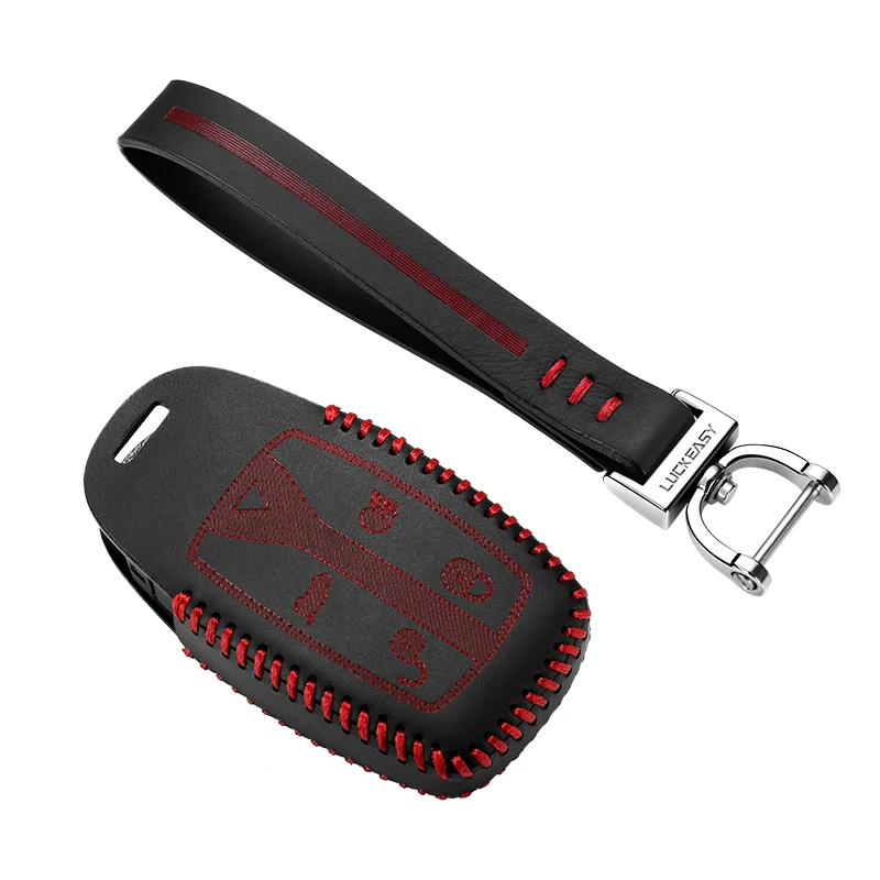 Luckeasy кожаный ключ чехол для Land Rover freelander 2 2009 2010 2011 2012 чехол key2y - Название цвета: red 2