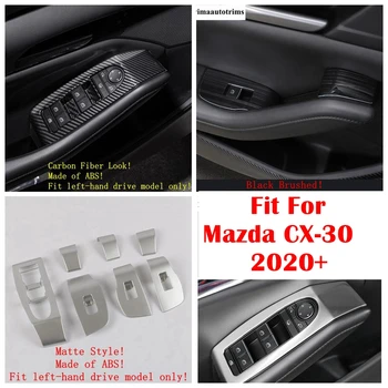 

Inner Door Handle Armrest Window Glass Lift Button Protection Kit Panel Cover Trim Fit For Mazda CX-30 2020 Interior Refit Kit