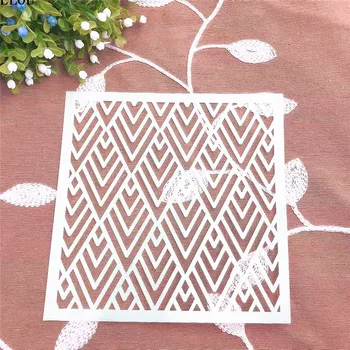 

15*15 Mountain peaks scrapbook stencils spray plastic mold shield DIY cake hollow Embellishment printing lace ruler Christmas