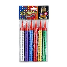 

6pcs 15CM Straight Barrel Golden Champagne Fireworks Magic Wand Burning Candle Birthday Cake Candles Deco