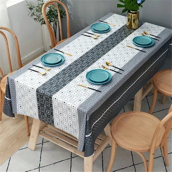 

Dining Tea Table Cover Black White Gray tablecloths Thick Rectangular tapete tablecloth on the table Waterproof Oilproof