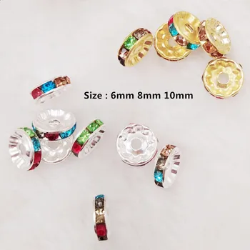 

Wholesale 500pcs 6/8 /10mm Mixed Color Crystal Rhinestone Glass Round Loose Spacer Beads Diy Jewelry Making Accessories Bijoux