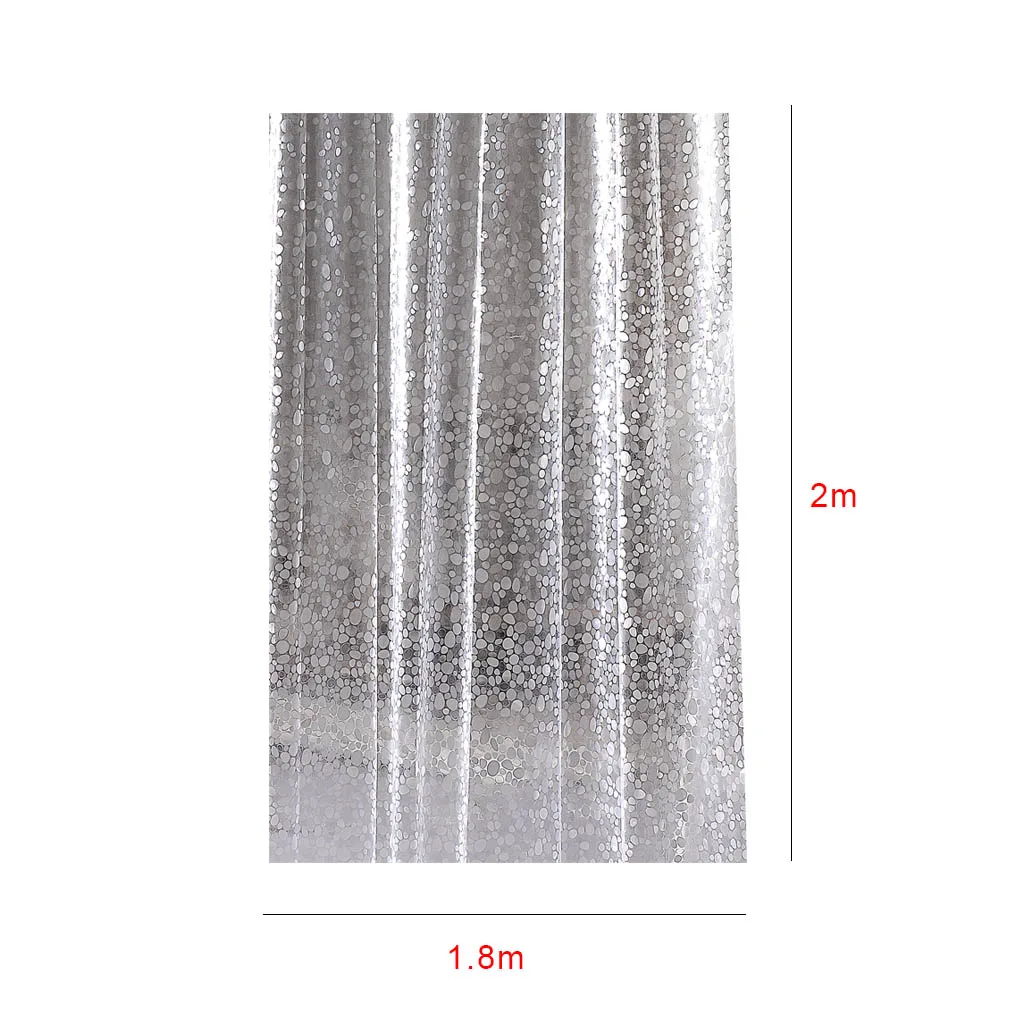 3D Cobblestone Waterproof Shower Curtain PVC Semi-Transparent Moldproof Bath Drape Bathroom Shower Divider