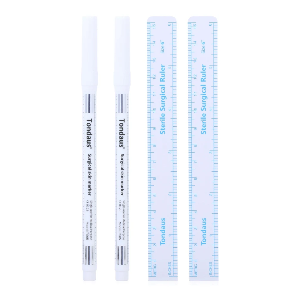 2 Set Brow Pencil Tattoo Skin Marker Pen White Eyebrow Tattoo Marker Microblading Accessories Makeup Beauty Permanent Tool