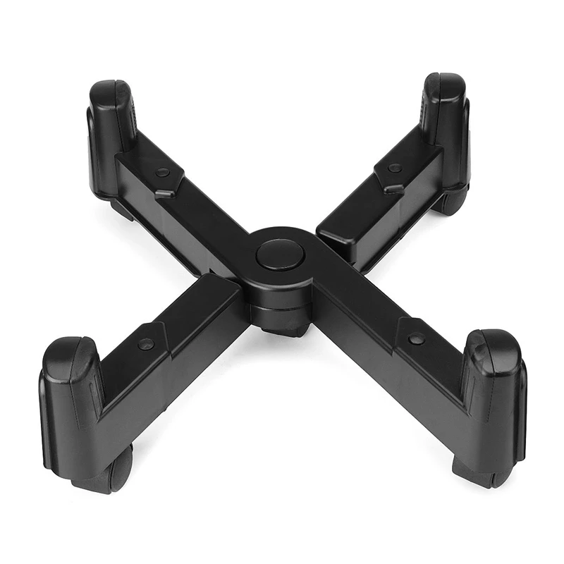  Pc Black Computer Adjustable Cpu Stand Abs Plastic tower Case Holder with Swivel Mobile Castors Whe