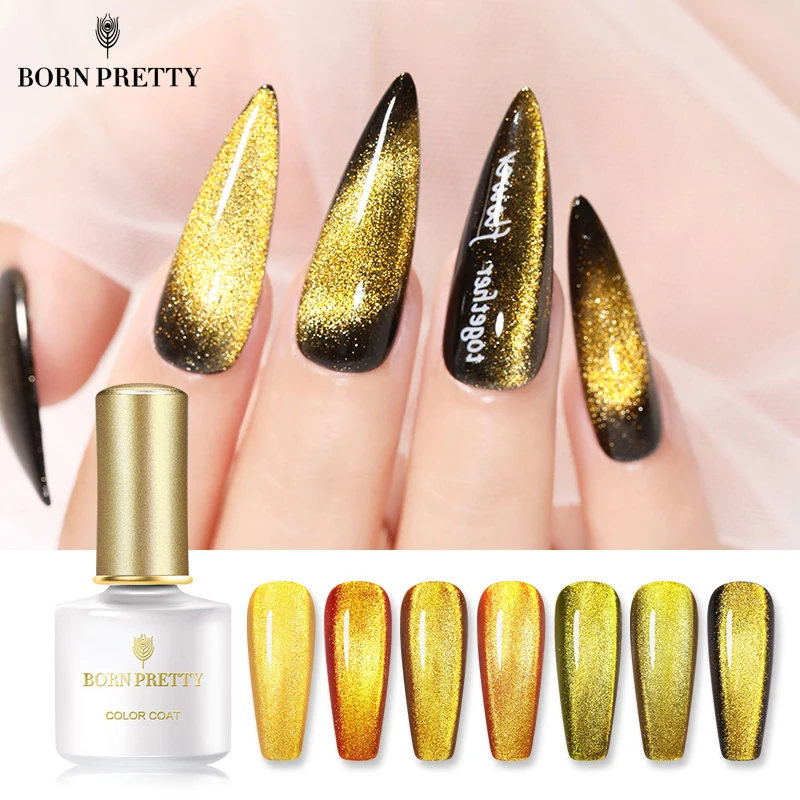 BORN PRETTY 6ml Golden Magnetic Gel Polish Snowlight Shining Soak Off Nail Black Holes Effect UV | Красота и здоровье