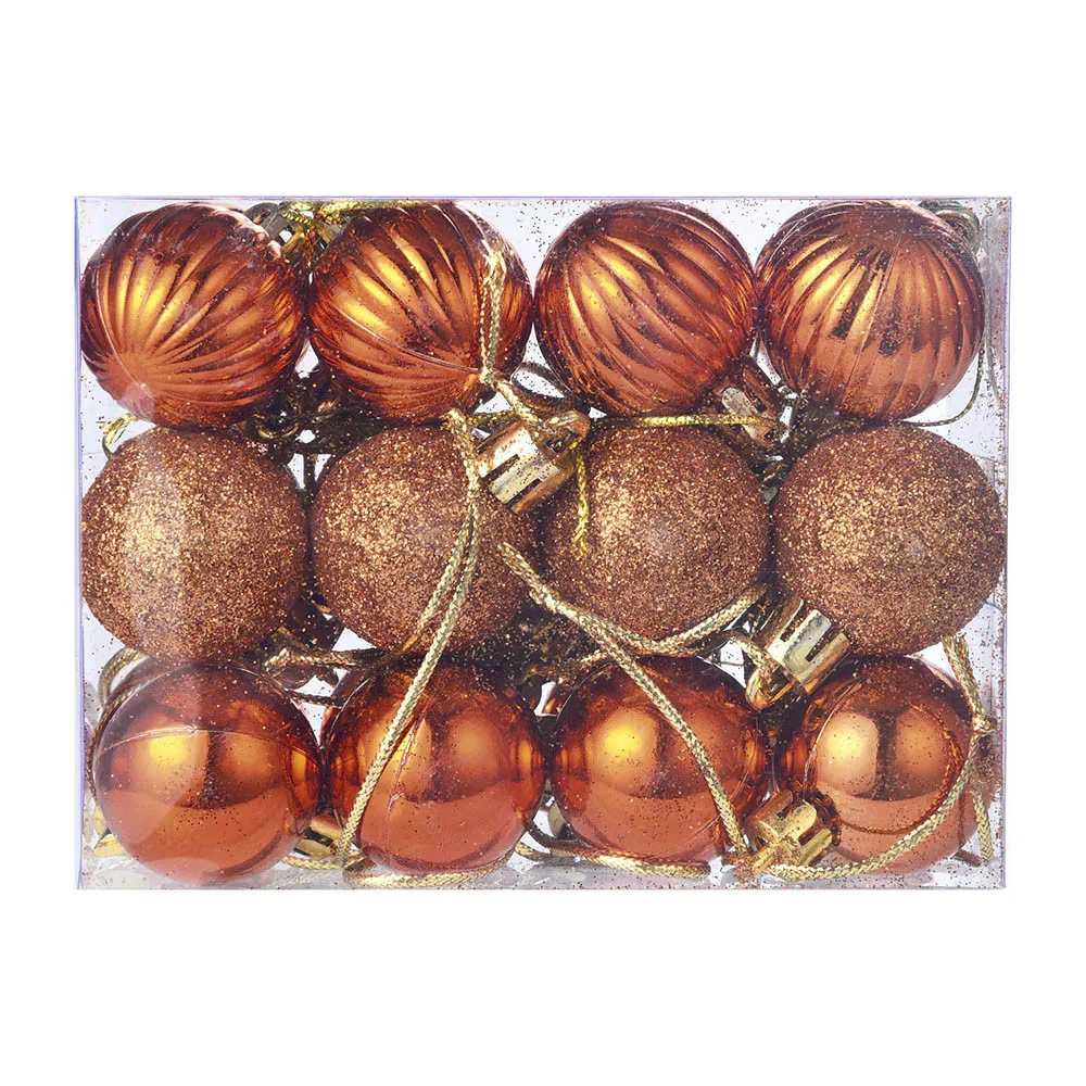 24 шт 30 мм рождественские украшения для дома Елочная игрушка навесная Новогодняя вечерние украшения для рождественской ёлки украшения - Цвет: Orange