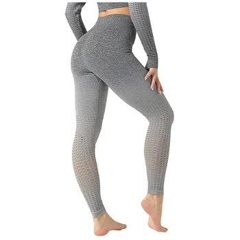 

Women Yo-ga Pants Summer Spring Fall Suspension Gradation Seamless Hollowing Out High Waist Casual Gym Yo-ga Pants Trousers