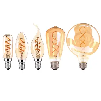 

E14 led Dimmable Bulb C35 A60 Spiral Lights Filament Bulb LED E27 220V 4W 2200K Vintage Lamps Decorative Lighting Edison Lamp