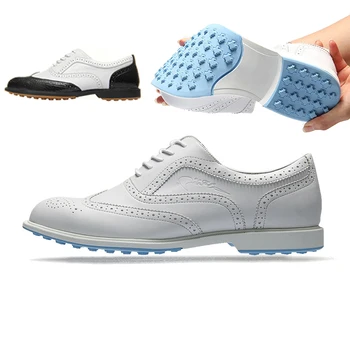 Zapatos de Golf Unisex para Hombre y mujer, zapatillas de Golf impermeables, transpirables, antideslizantes, deportivas, de cuero
