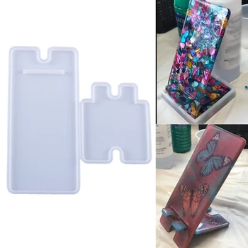

Cellphone Bracket Holder Crystal Epoxy Resin Mold Handmade Mobile Phone Stand Silicone Mould DIY Crafts Making Tool