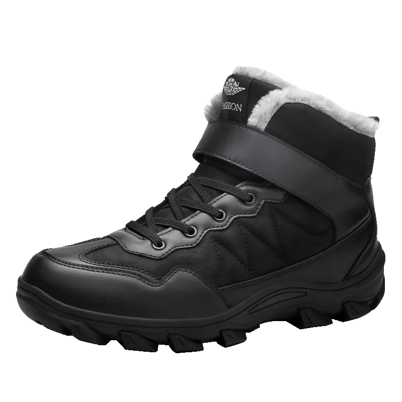 

Men Boots Male Comfortable Warm Velvet Fur Men Shoes Outdoor Waterproof Non-slip Winter Boots High Top Sneakers Men Combat Boots