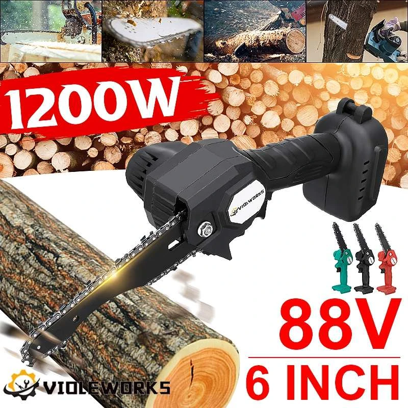 6'' 1200W 88VF Cordless Electric Wood Cutting Saw Cutter Chainsaw For 18V Makita 6'' 1200W 88VF Cordless Electric Wood Cutting Saw Cutter Chainsaw For 18V Makita