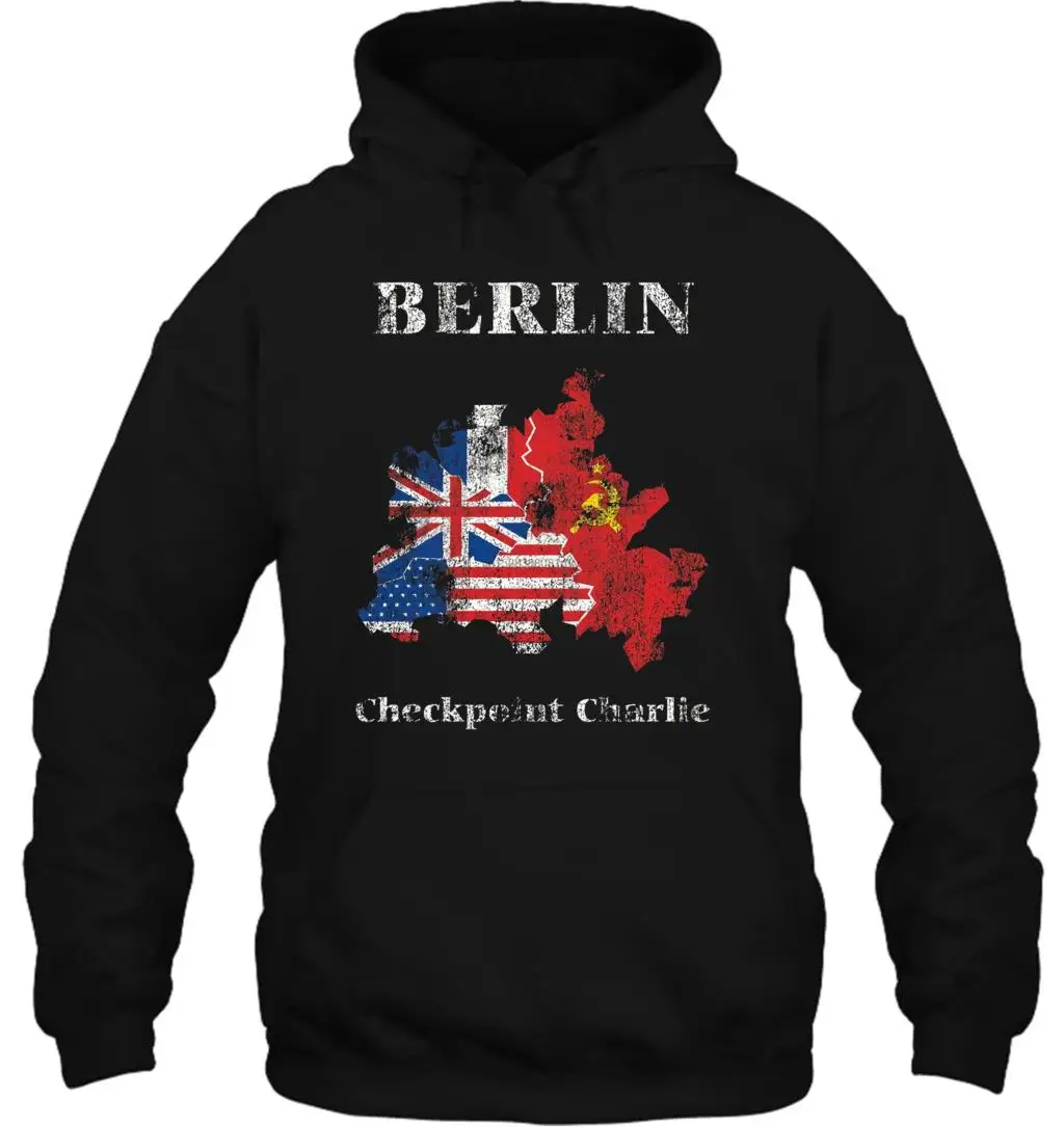 Мужская толстовка с капюшоном, винтажная, Берлинская, Hauptstadt Checkpoint, Charlie, использованный сувенир, женская уличная одежда
