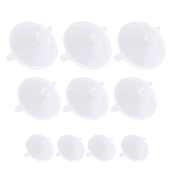 

10pcs Thickened Clear Plastic Funnels for Fragrance Essential Oils Lab Bottles (Size 1 for 4pcs Size 2 for 3pcs Size 3 for 3pcs)