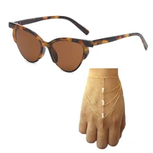 1 шт. красивый браслет-цепочка с кисточками, многослойный браслет с 1 шт. солнцезащитные очки кошачий глаз, женские винтажные очки