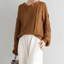 #Special Offers Oversized Knitted Sweater Women Autumn Korean Elegant Plain Knitwear Office Ladies Causal Pullovers 5 Colors Minimalist Style #Special Offers Oversized Knitted Sweater Women Autumn Korean Elegant Plain Knitwear Office Ladies Causal Pullovers 5 Colors Minimalist Style