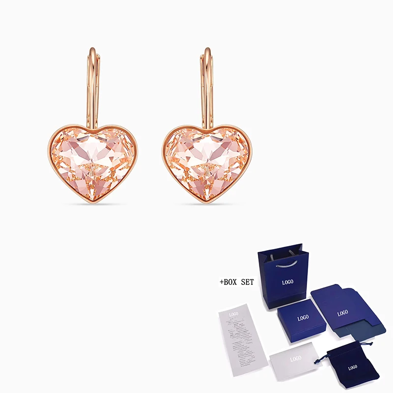 

2020 Fashion Jewelry SWA New BELLA HEART PIERCED EARRINGS Rose Gold Elegant Heart-Shaped Decoration Women Romantic Jewelry Gift