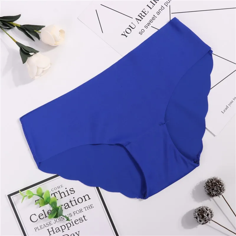 blue Модные бесшовные трусики, женское нижнее белье, женское комфортное однотонное белье, высокое качество, нижнее белье, женские трусы с низкой посадкой - Цвет: blue