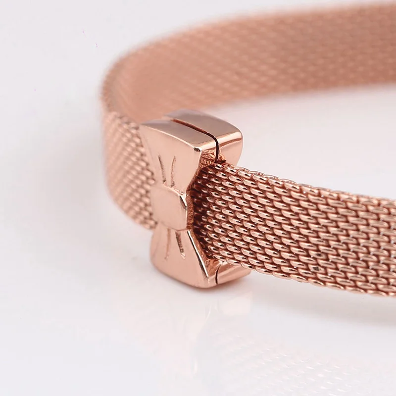 925 Sterling Silver Bead Rose Gold Flat 