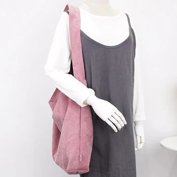 

Cloth Fabric Shopping College Students Books Casual Tote Handbag Bags Corduroy Women Canvas