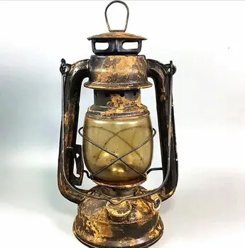 

Copper Statue Antique retro kerosene lamp old-fashioned reminiscent iron art portable tent camping kerosene metal crafts