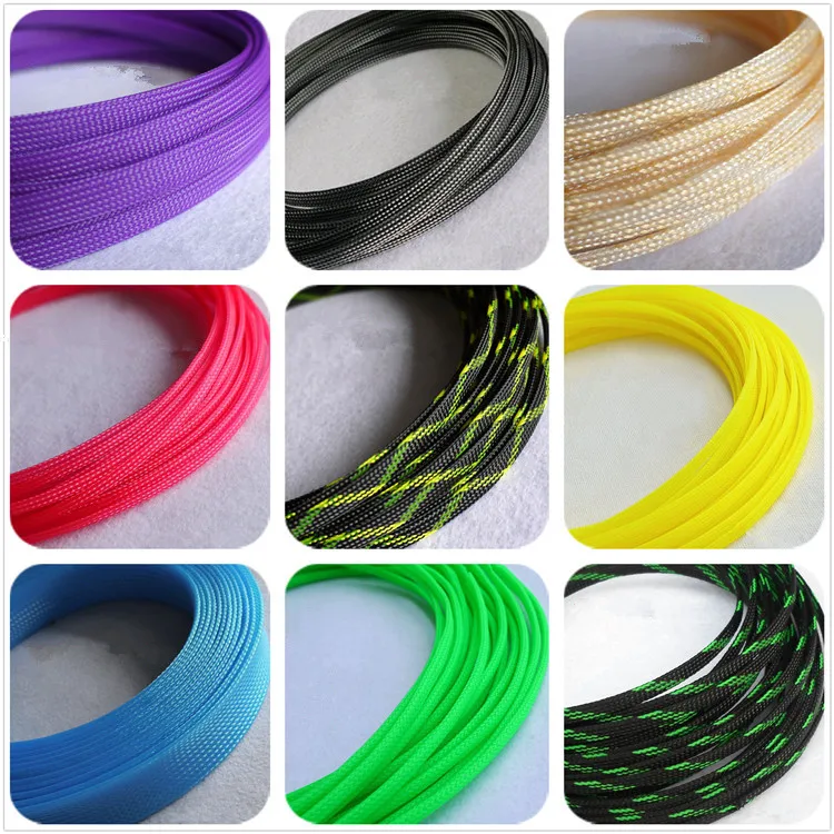 5 м высококачественные цветные защитные ПЭТ Кабельные муфты 6 мм|pet cable sleeving|cable