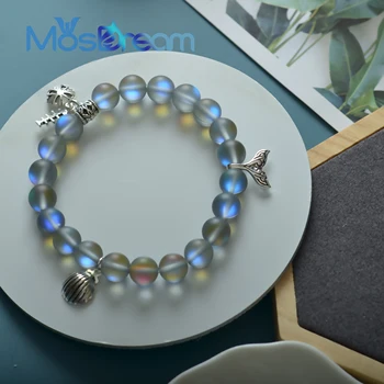 

MosDream Mermaid Foam Bracelet s925 Silver Love Guardian Bracelet Marine Elegant Jewellry for Women Romatic Lover Gift