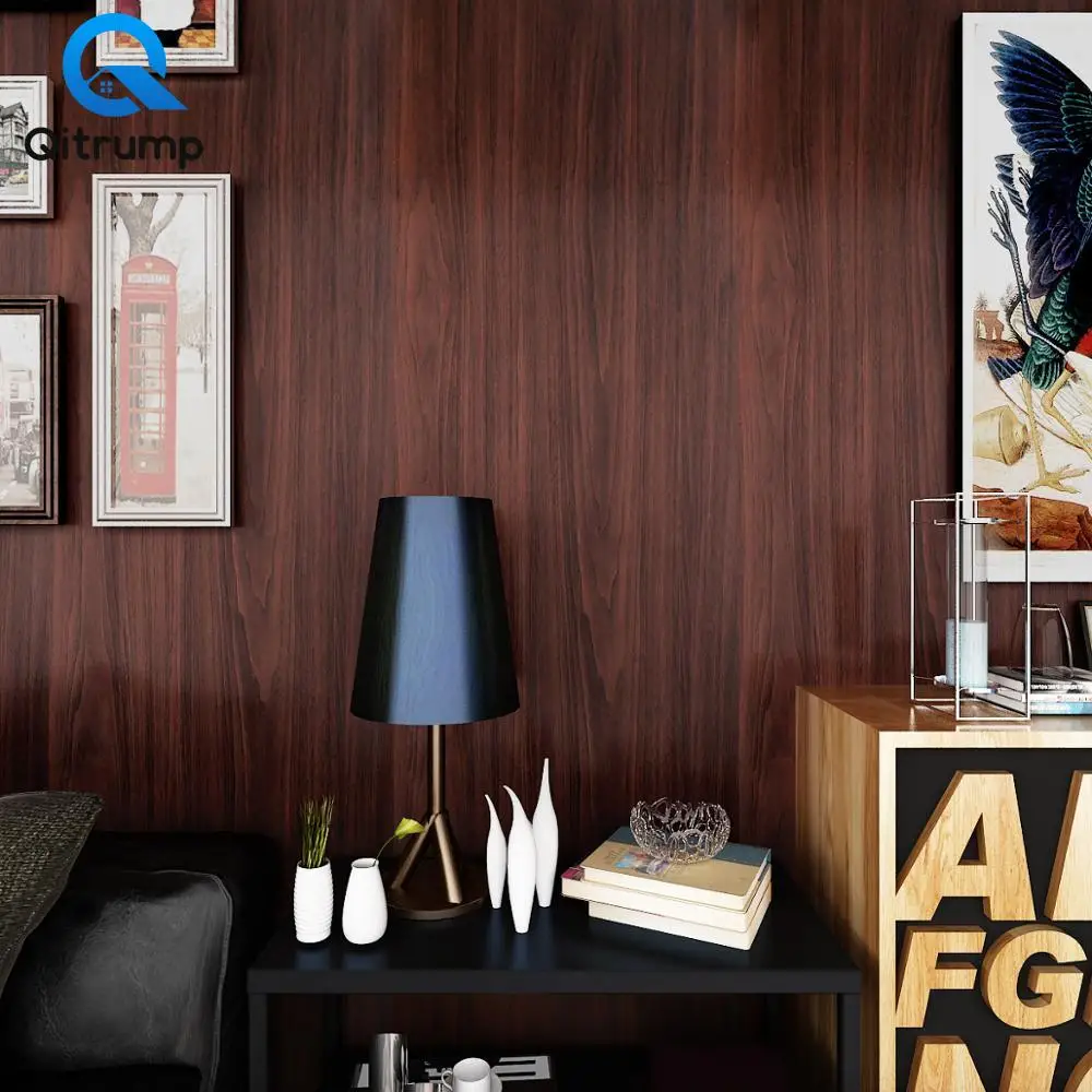 Обои водостойкие самоклеящиеся под дерево пленка для мебели кухни кабинета