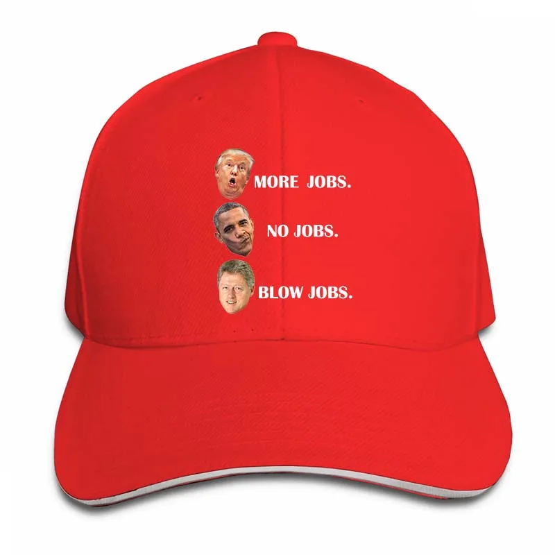 Trump More Jobs Obama No Jobs Клинтон дуй Джобс Забавный Трамп цитата на события и события бейсбольная кепка для мужчин и женщин Кепка водителя грузовика - Цвет: 2-Red