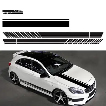 

5pcs Stripe Car Stickers Auto Door Mirror Hood Waist Line Side Body Decals