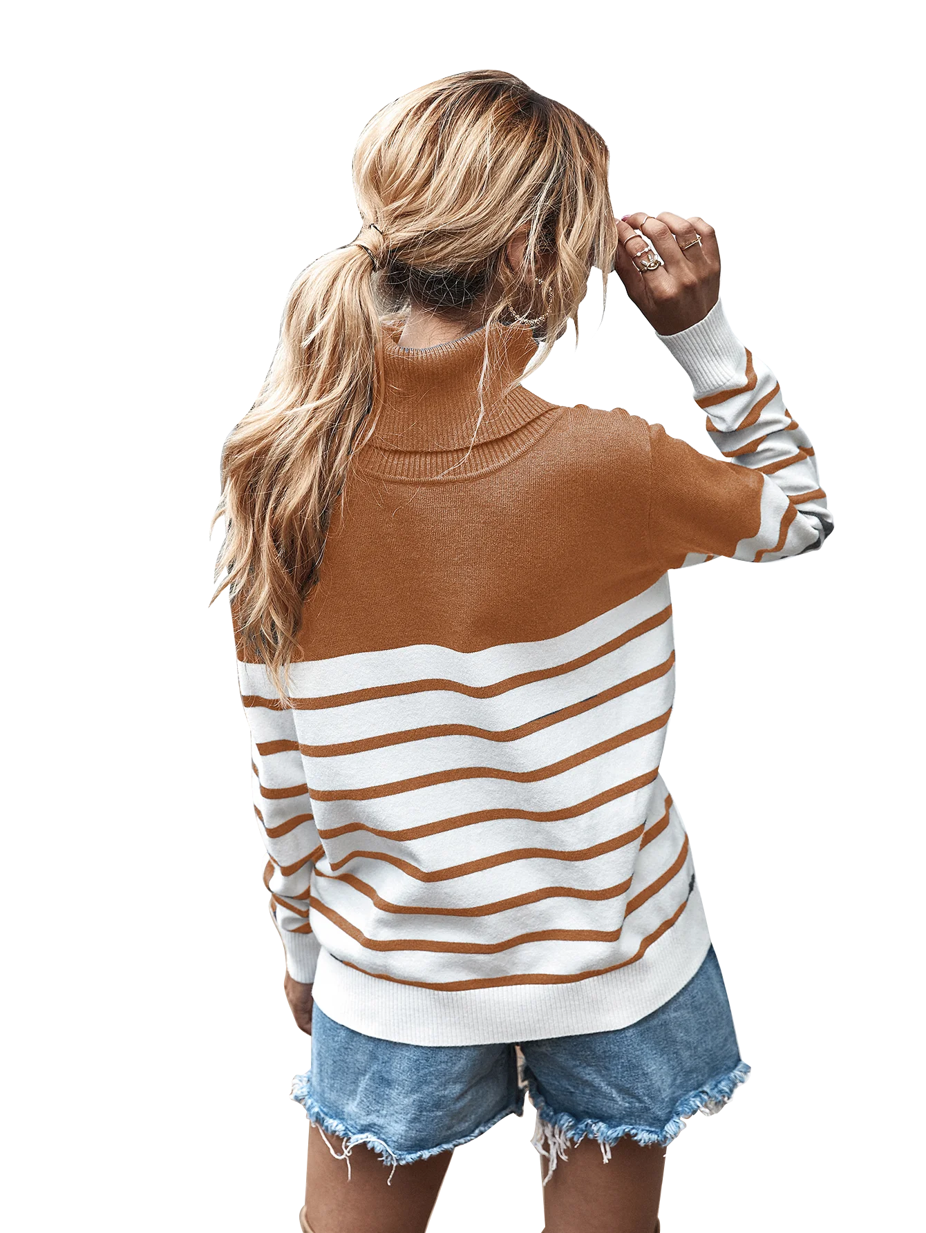 Special sale autumn and winter ladies knitted pullover turtleneck sweater casual slim pullover Femme fashion stretch pullover