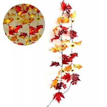 

LED Flower Light String Christmas Lights With Maple Leaf Berry Fairy Lights Thanksgiving Day Indoor Decoration LED Light String