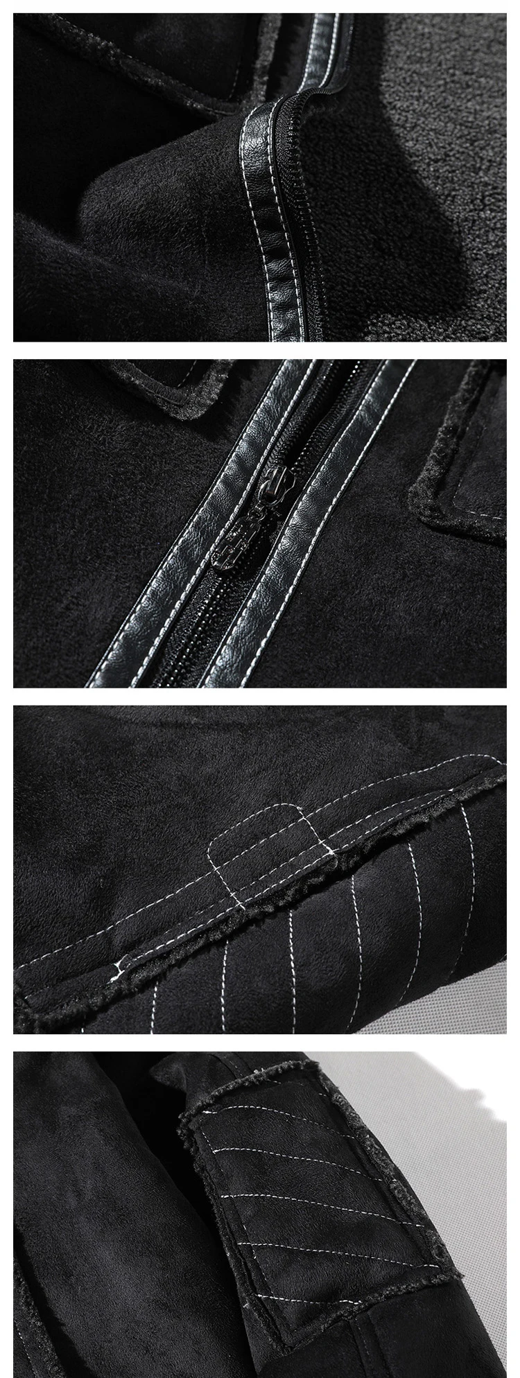 SOUL OF TIGER Европейская мода Роскошная панк Байкерская теплая одежда мужские негабаритные кожаные куртки винтажные зимние меховые замшевые пальто