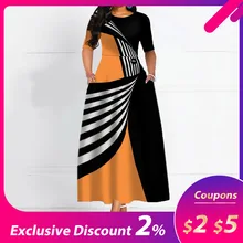 Платье с карманами и круглым вырезом, с цветными блоками, с принтом, ТРАПЕЦИЕВИДНОЕ ПЛАТЬЕ с цветными блоками, Повседневное платье, осенне-зимнее женское винтажное платье, стиль