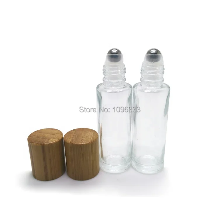 10 мл 15 мл бамбуковая крышка бутылка с роликом стеклянная бутылочка для эфирных масел бутылка стальной шарик духи косметическая упаковка роликовые бутылки 15 штук