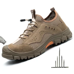 Chaussures de sécurité avec bout en acier pour homme, baskets de travail respirantes, Anti perforation et indestructibles, pour l'été 