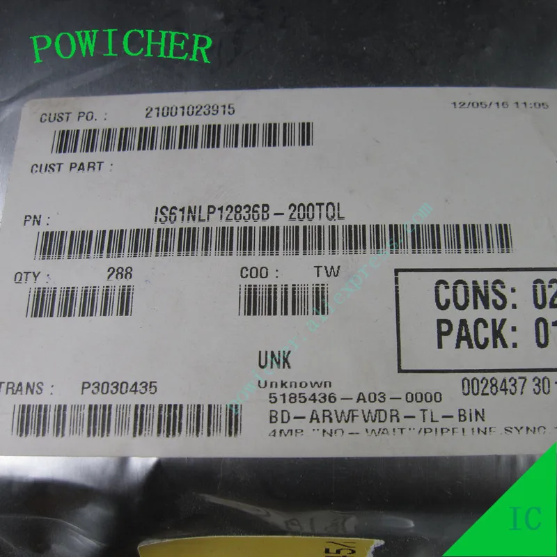 

1pcs IS61NLP12836B-200TQL TQFP-100 In Stock