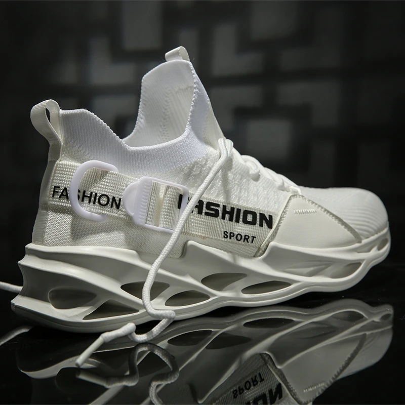 Breathable Running Shoes For Man Black White Sport Shoes Men Sneakers Air Mesh 